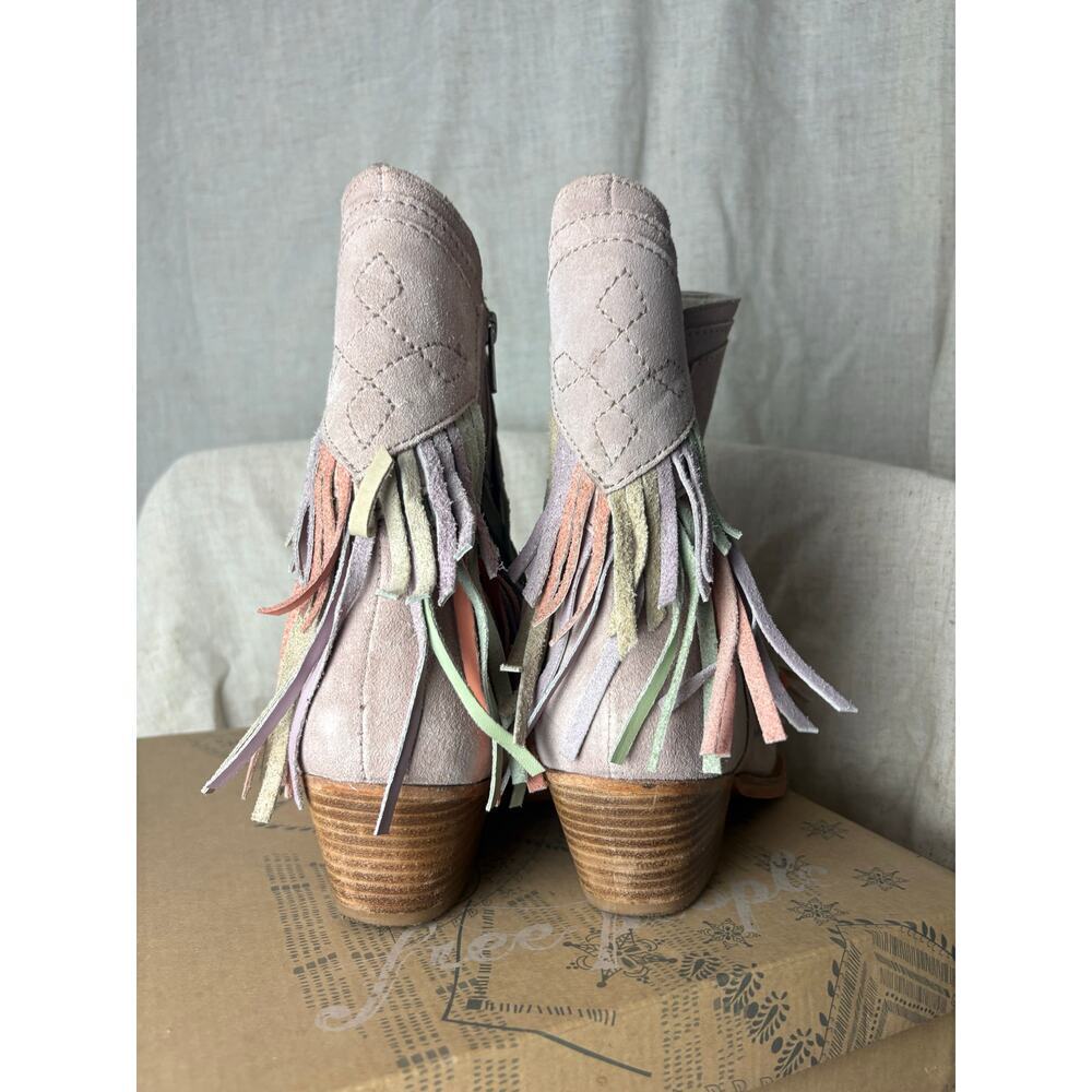 Free People Pink Lawless Fringe Western Boots Size 40 - Picture 6 of 12